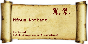 Mónus Norbert névjegykártya