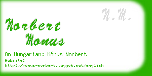 norbert monus business card